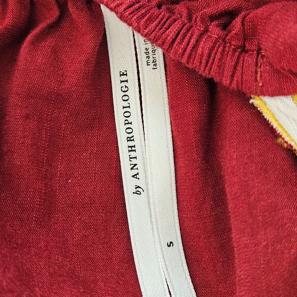 By Anthropologie Pintuck Embroidered Mini Dress Red Size‎ S - Picture 8 of 11